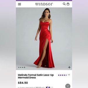 Windsor red satin dress
